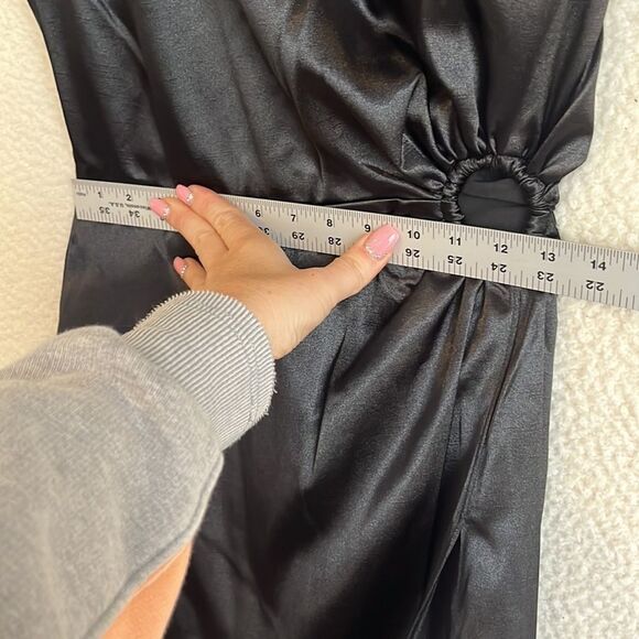 French Connection Dress Womens Small Black Adaline Satin One Shoulder - Picture 6 of 10